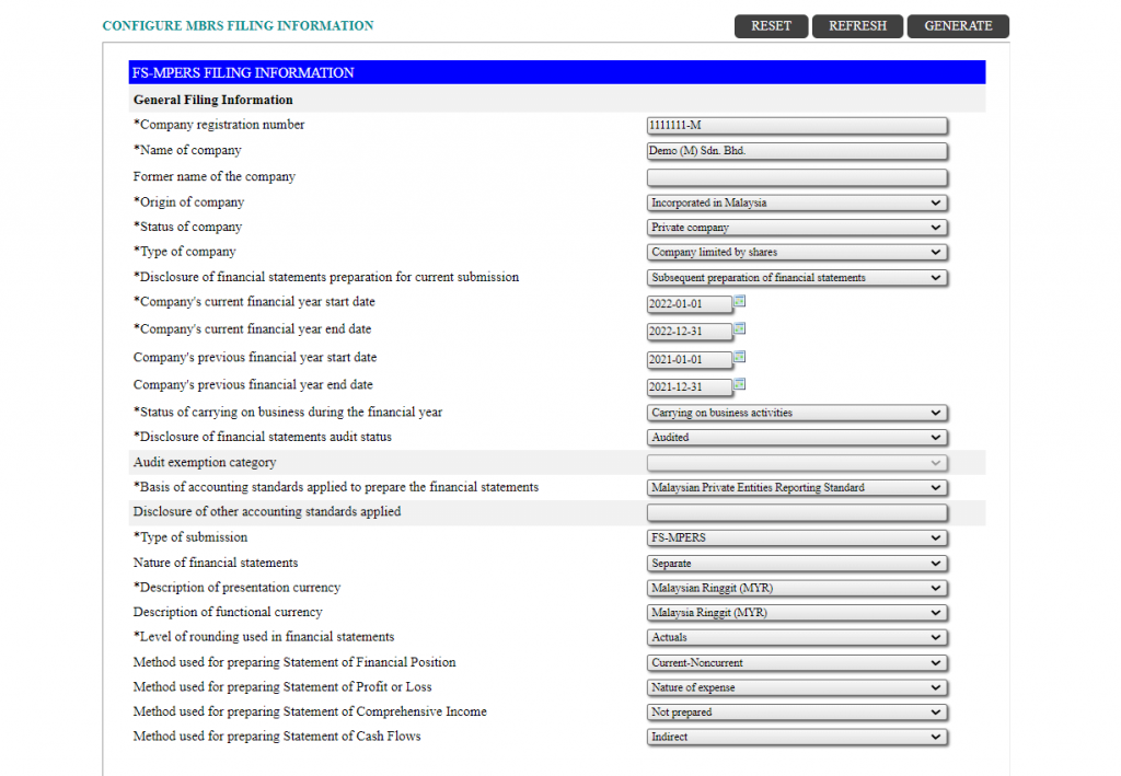 Auto conversion of financial statement into MBRS taxonomy.